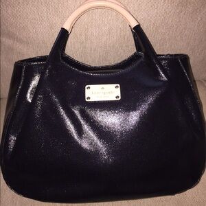 Kate Spade Black Satchel with Cream Handle
